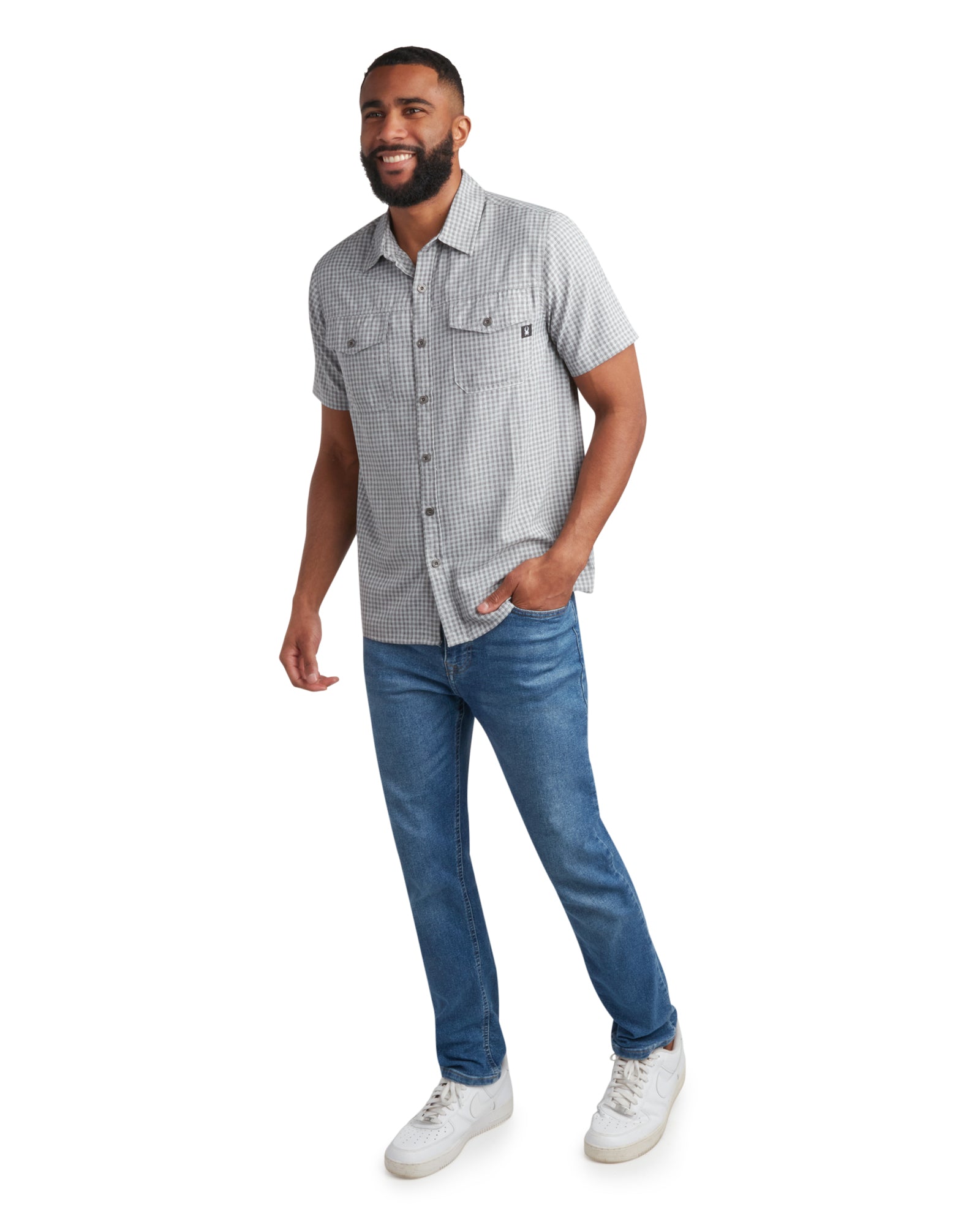 Spyder Men's Short Sleeve Check - Grey - Image 4