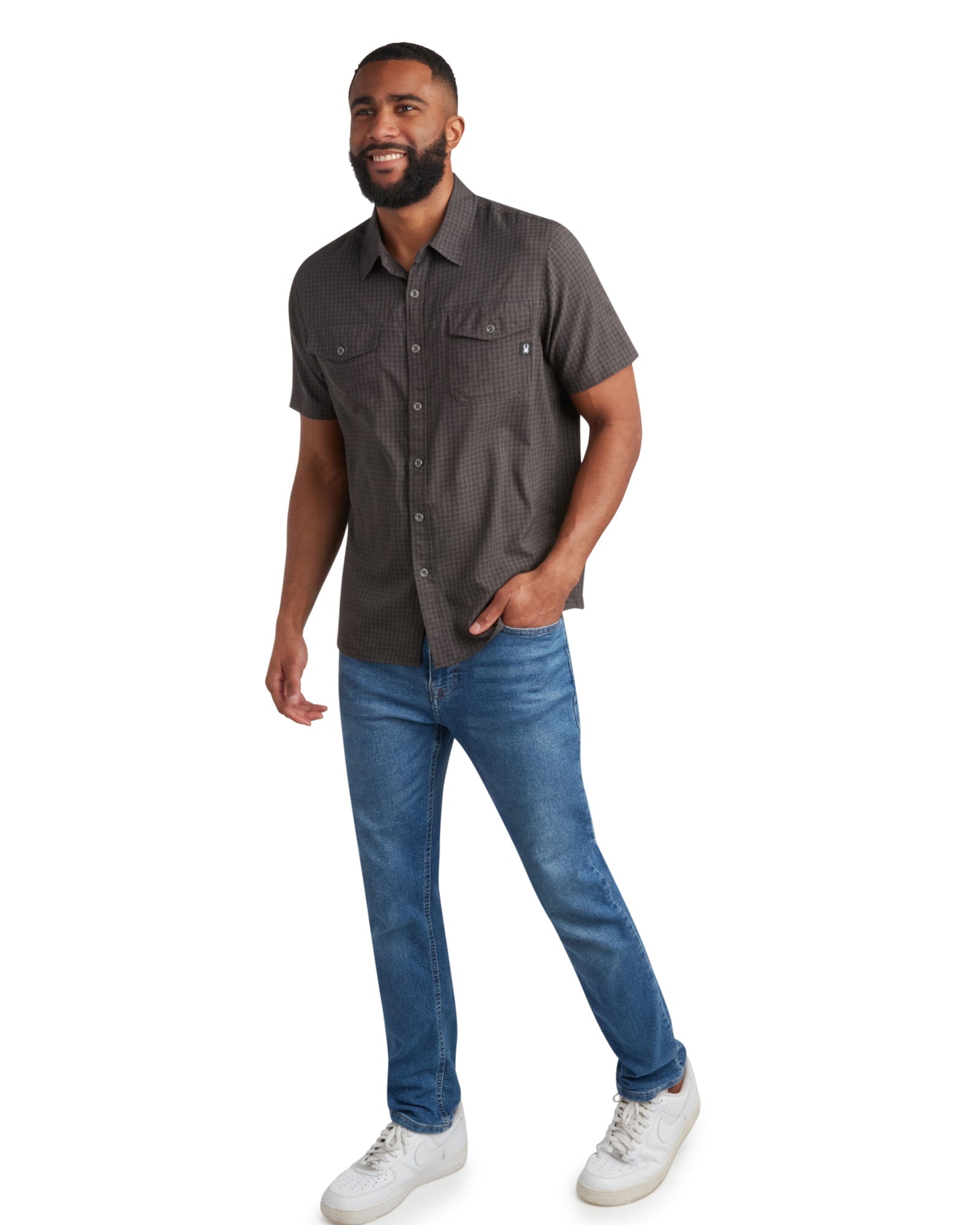 Spyder Men's Short Sleeve Mini Check - Heather Black - Image 5