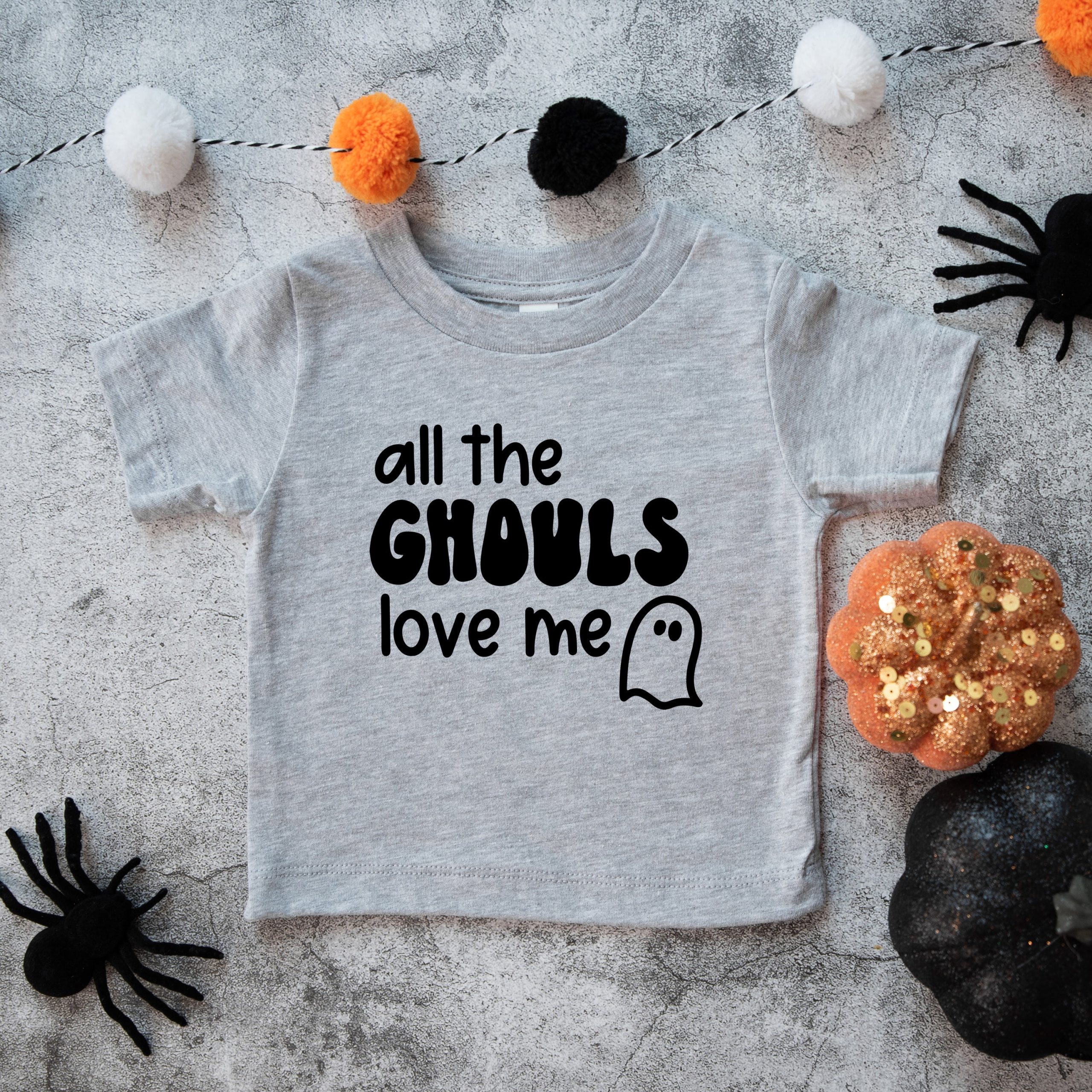 The Juniper Shop Toddler All The Ghouls Ghost Short Sleeve Crew Neck