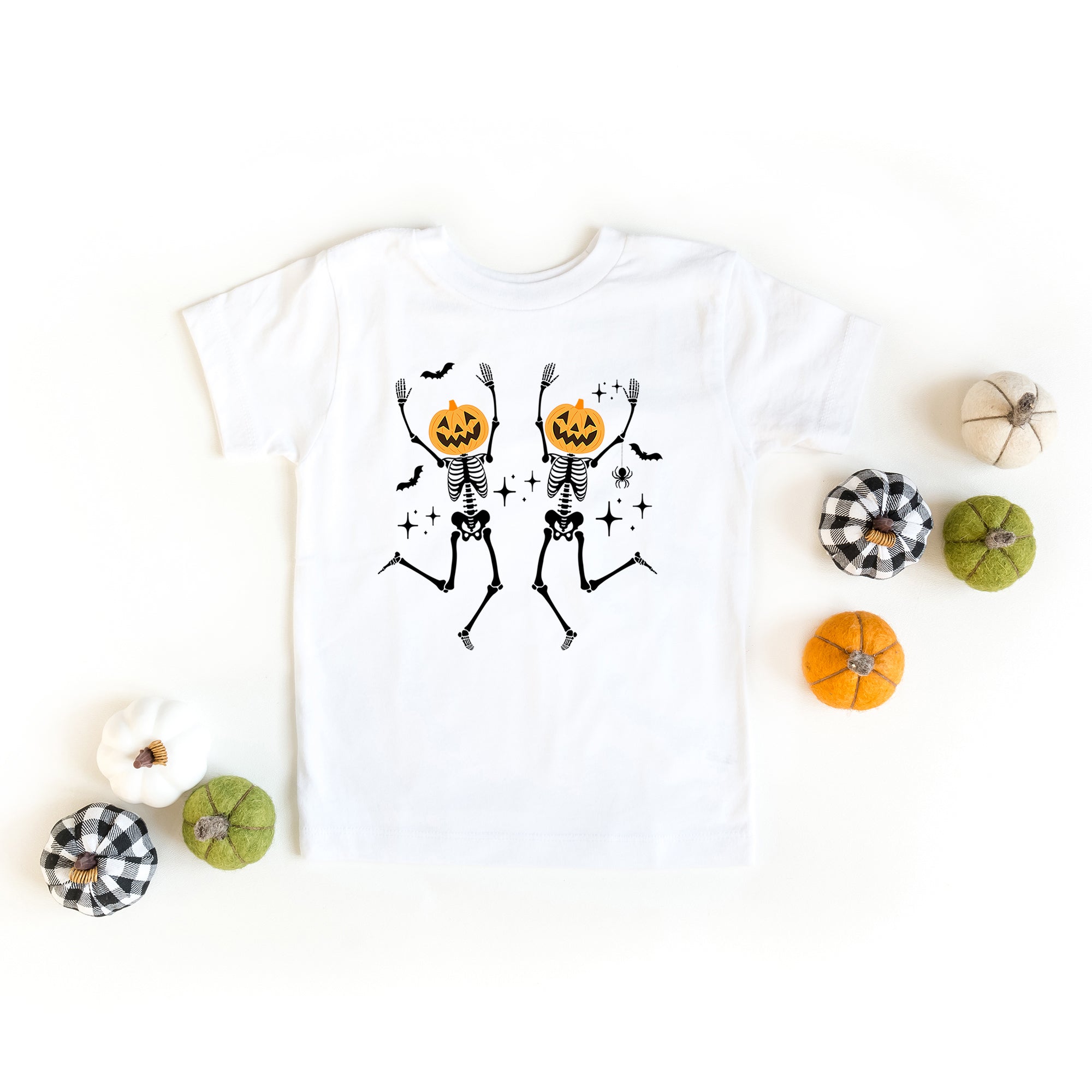 The Juniper Shop Toddler Pumpkin Skeleton Short Sleeve Crew Neck - Image 3