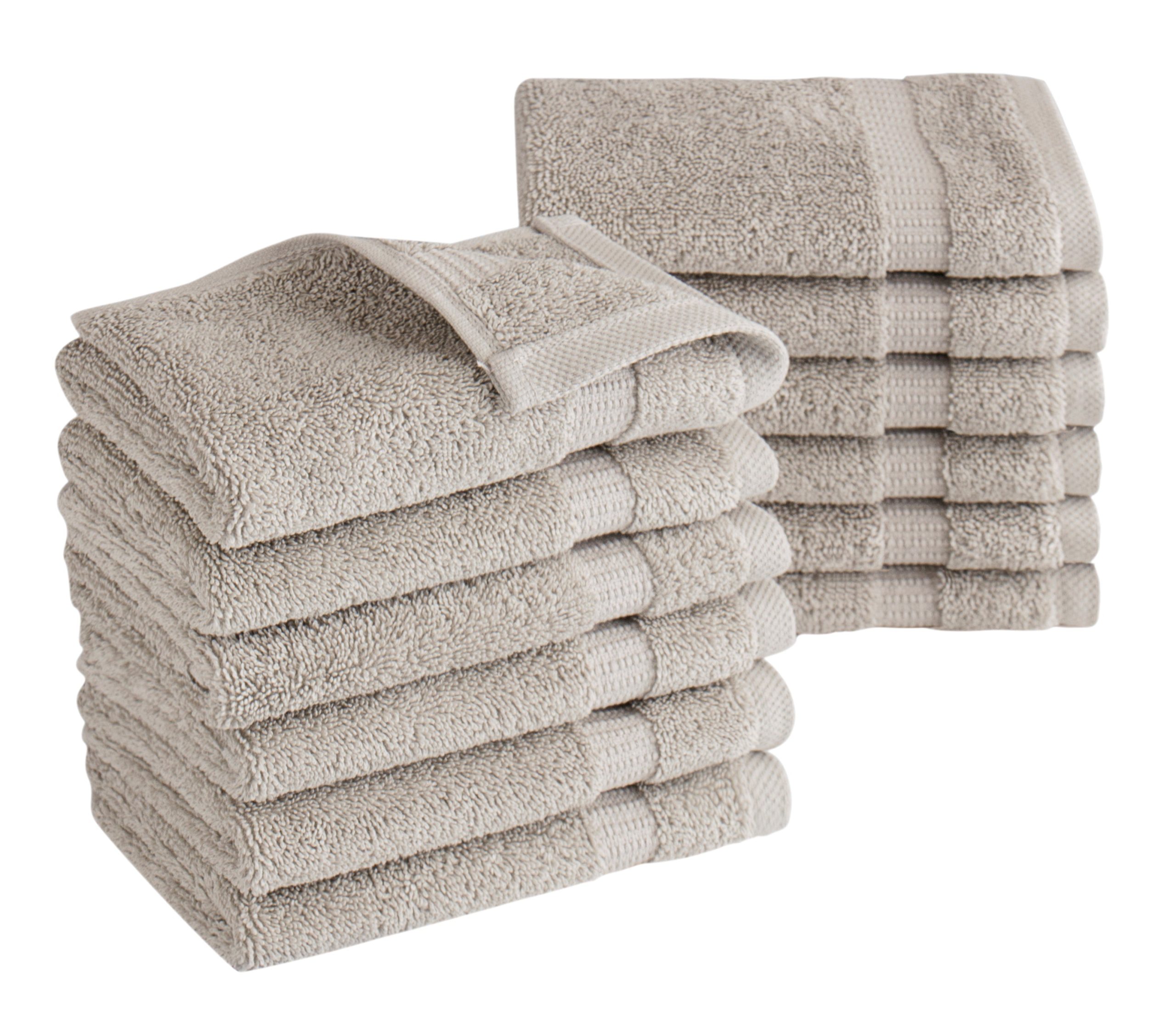 Classic Turkish Towels Villa Turkish Cotton Hotel Collection Washcloths - 12 Pieces - Image 5