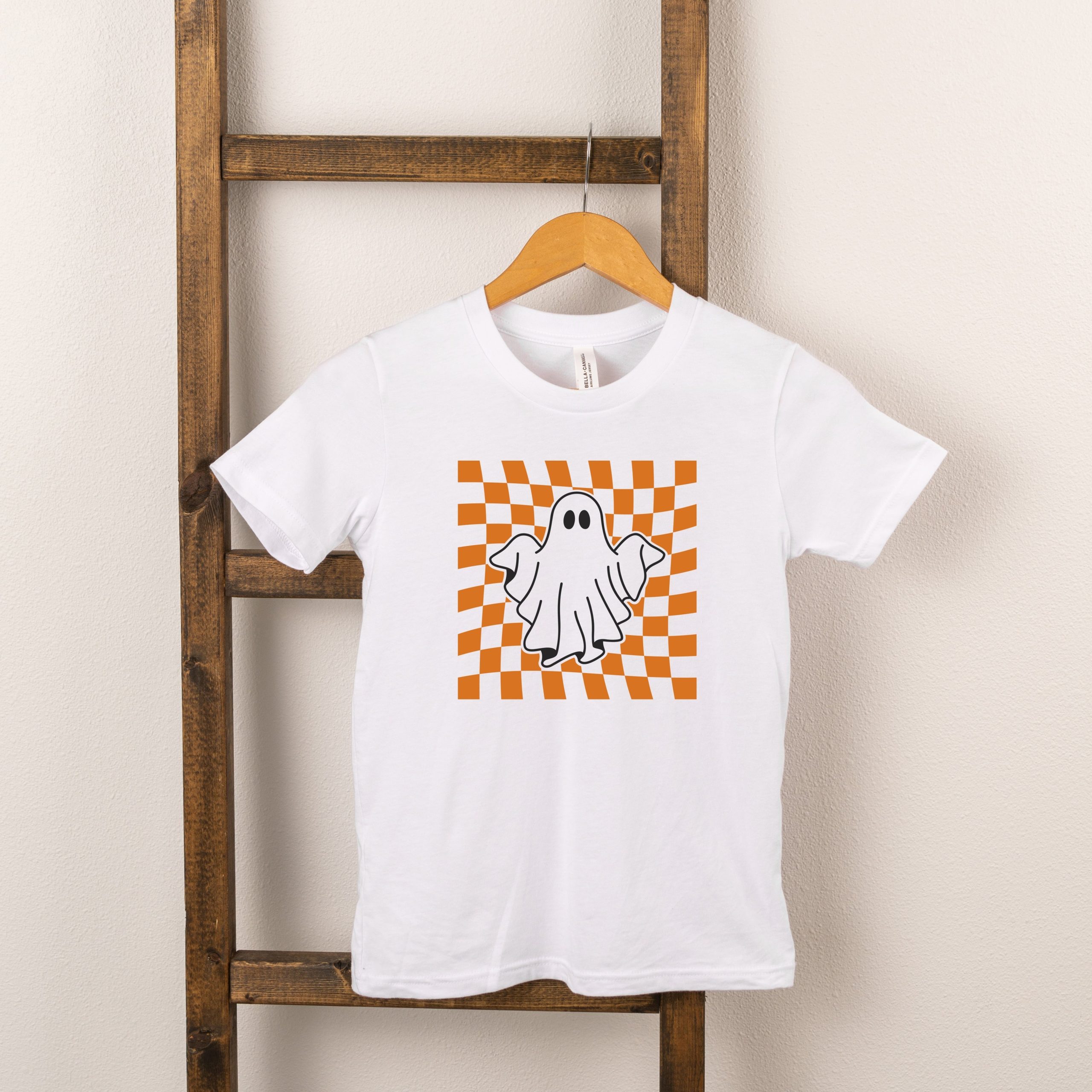 The Juniper Shop Toddler Checkered Ghost Short Sleeve Crew Neck