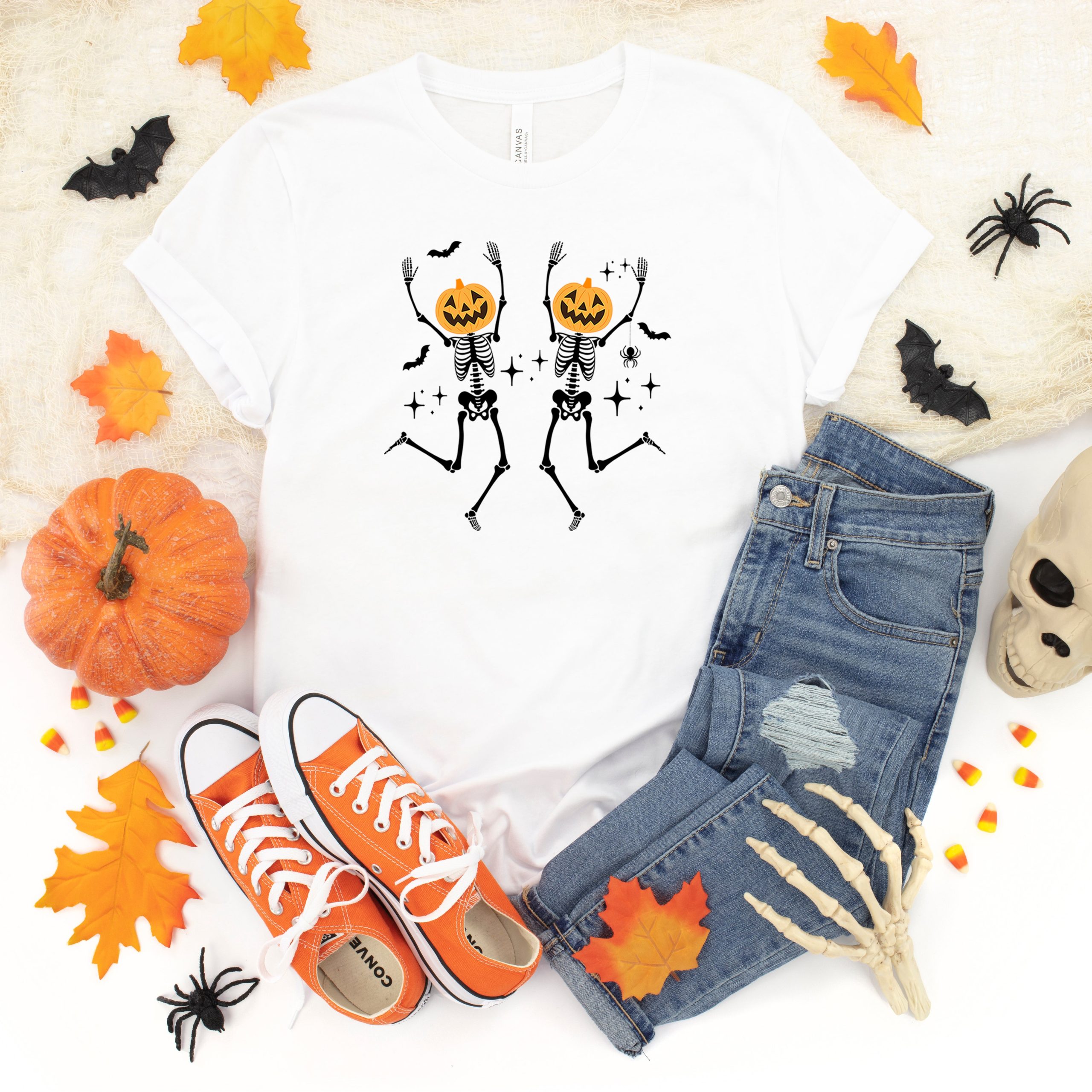 The Juniper Shop Youth Pumpkin Skeleton Short Sleeve Crew Neck - Image 4