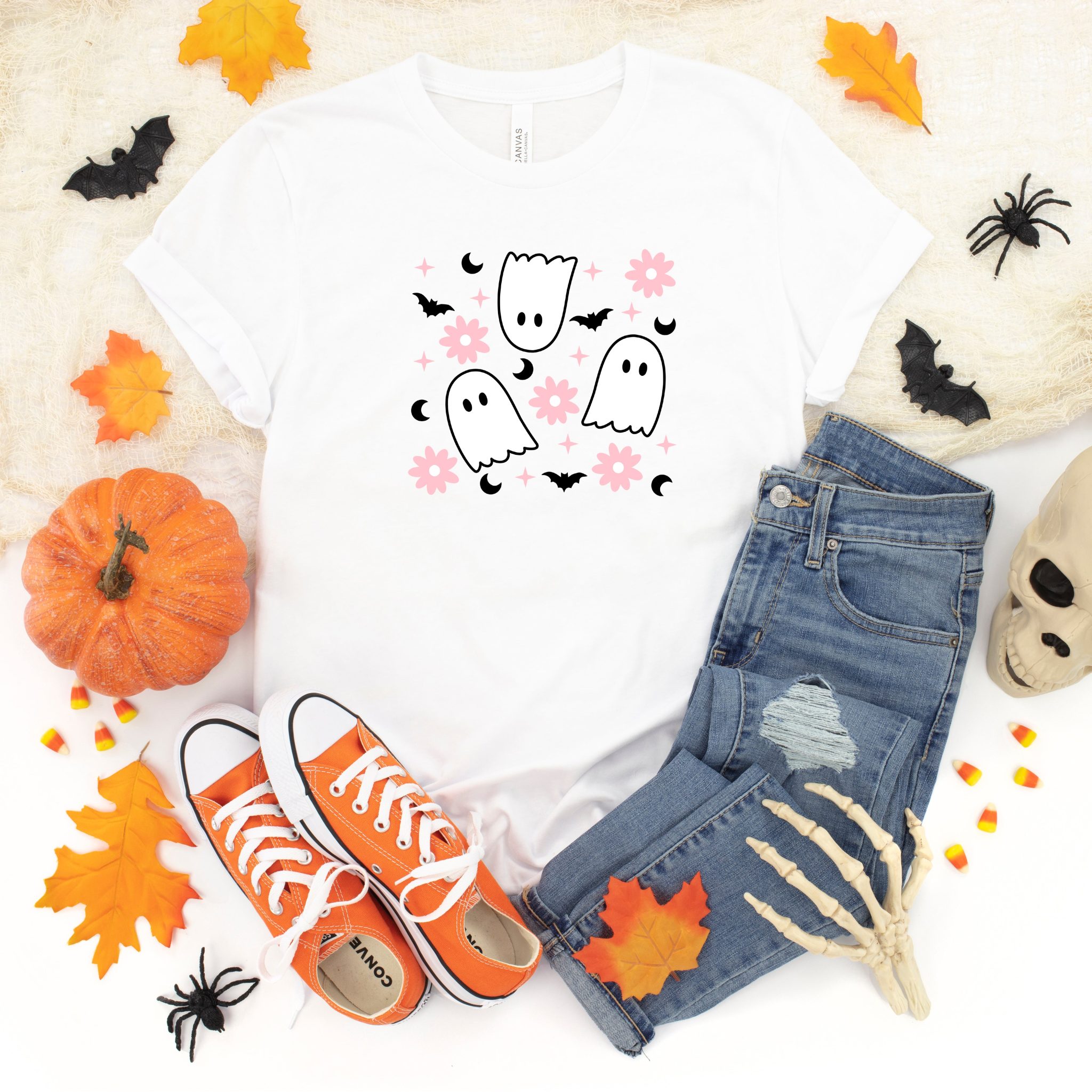 The Juniper Shop Youth Ghost Flowers Short Sleeve Crew Neck