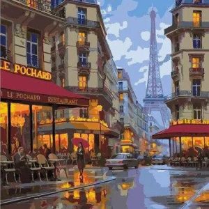 Paint with Number A View From The Street To The Eiffel Tower