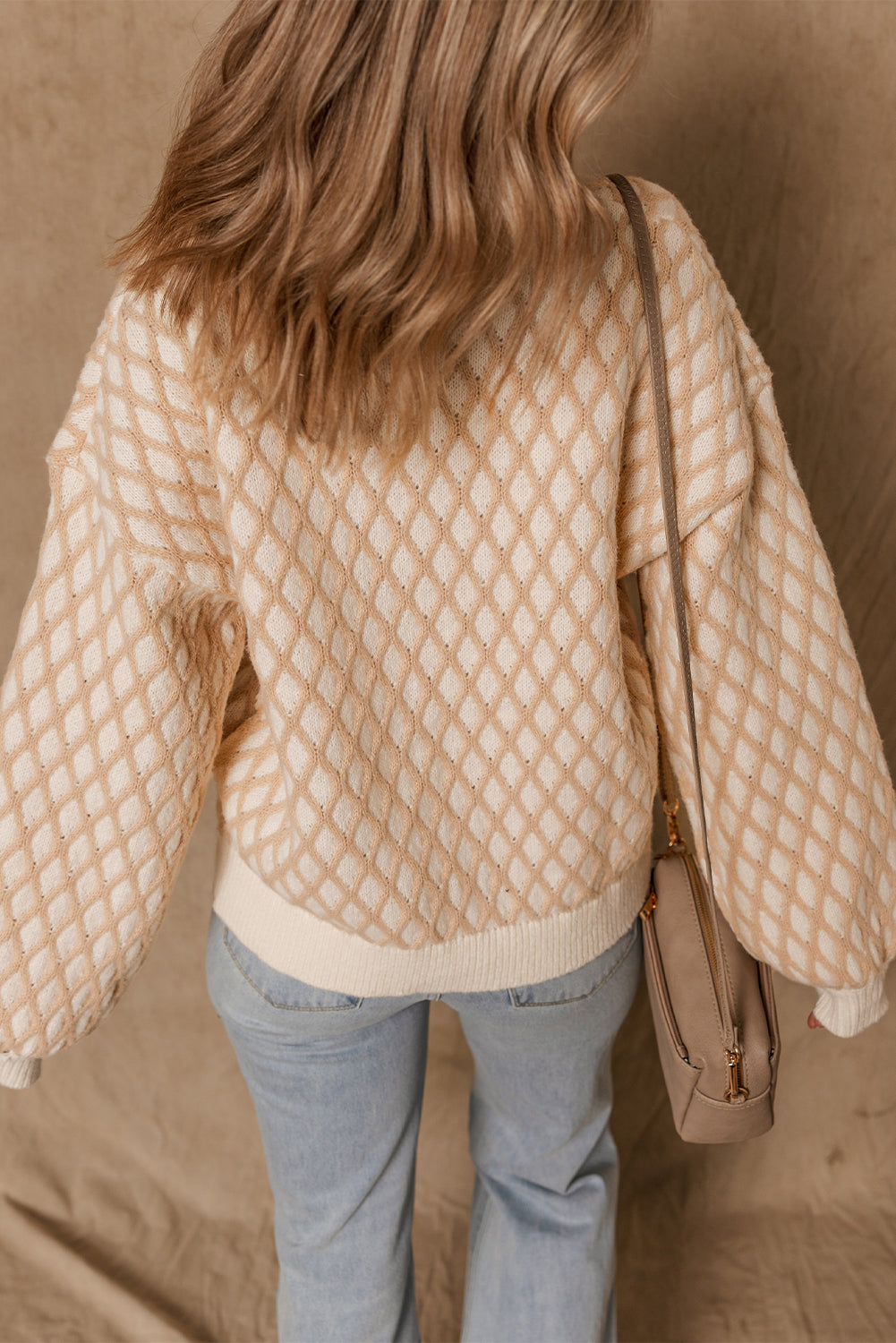 Ximena Rhombus Textured Knit Sweater by Threaded Pear - Image 2