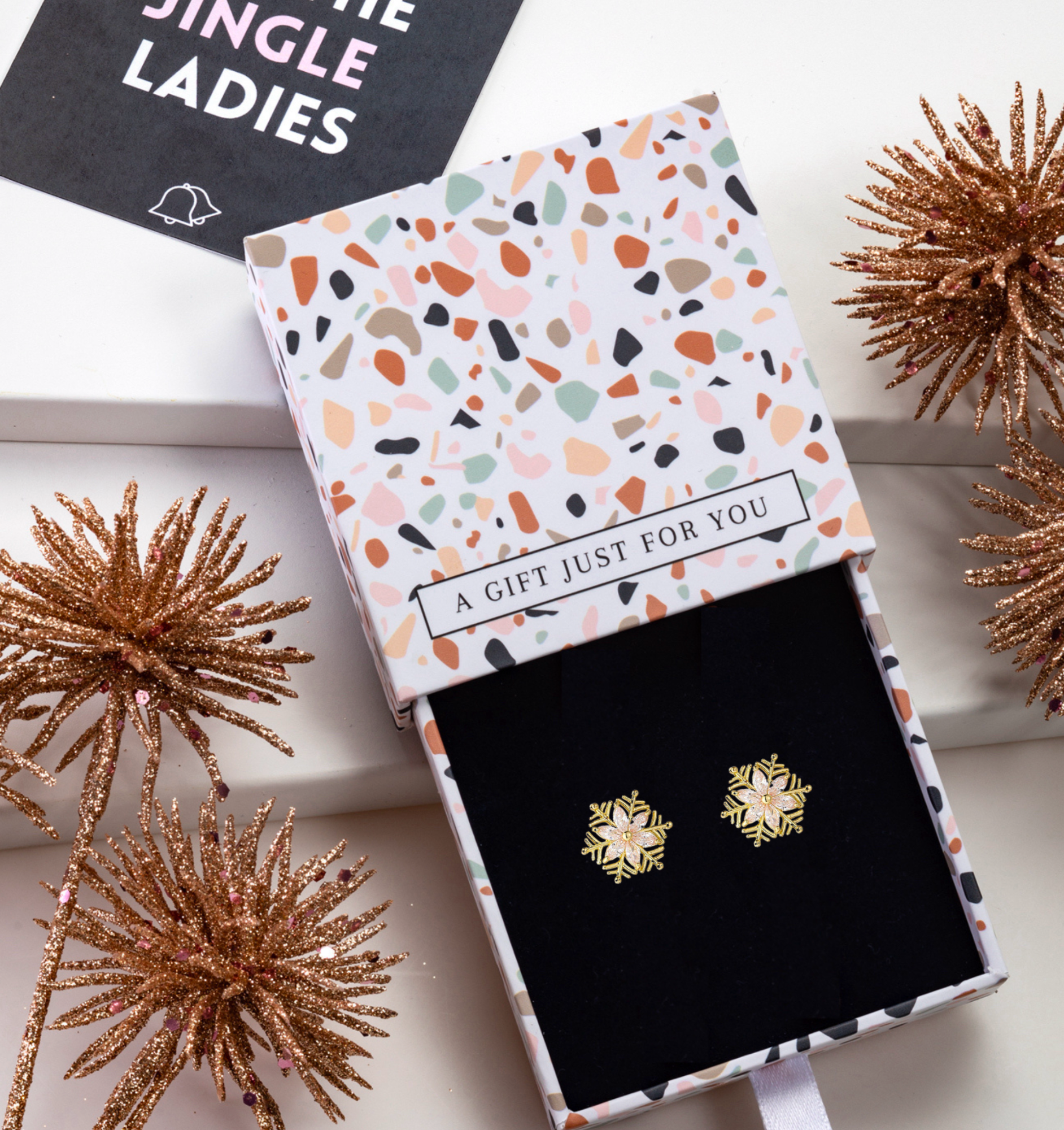 Don't AsK Goldtone Cubic Zirconia Snowflake Stud Earrings