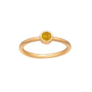 callura Goldtone CZ Birthstone Stackable Solitaire Ring ?C November Citrine