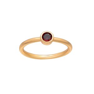 callura Goldtone CZ Birthstone Stackable Solitaire Ring ?C January Garnet