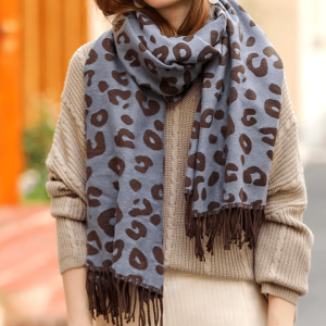 Brown Leopard Scarf