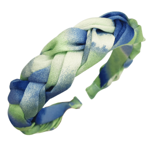 Blue Green Tie-dye Braided Headband