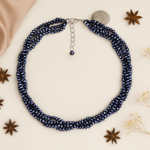 MGR Women's Midnight Blue Crystal Twist Necklace