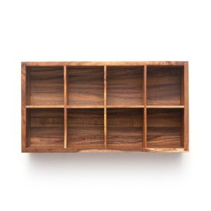 Ironwood Cornwall Tea Box. 8 Compartment Tea Organizer. Acacia Wood