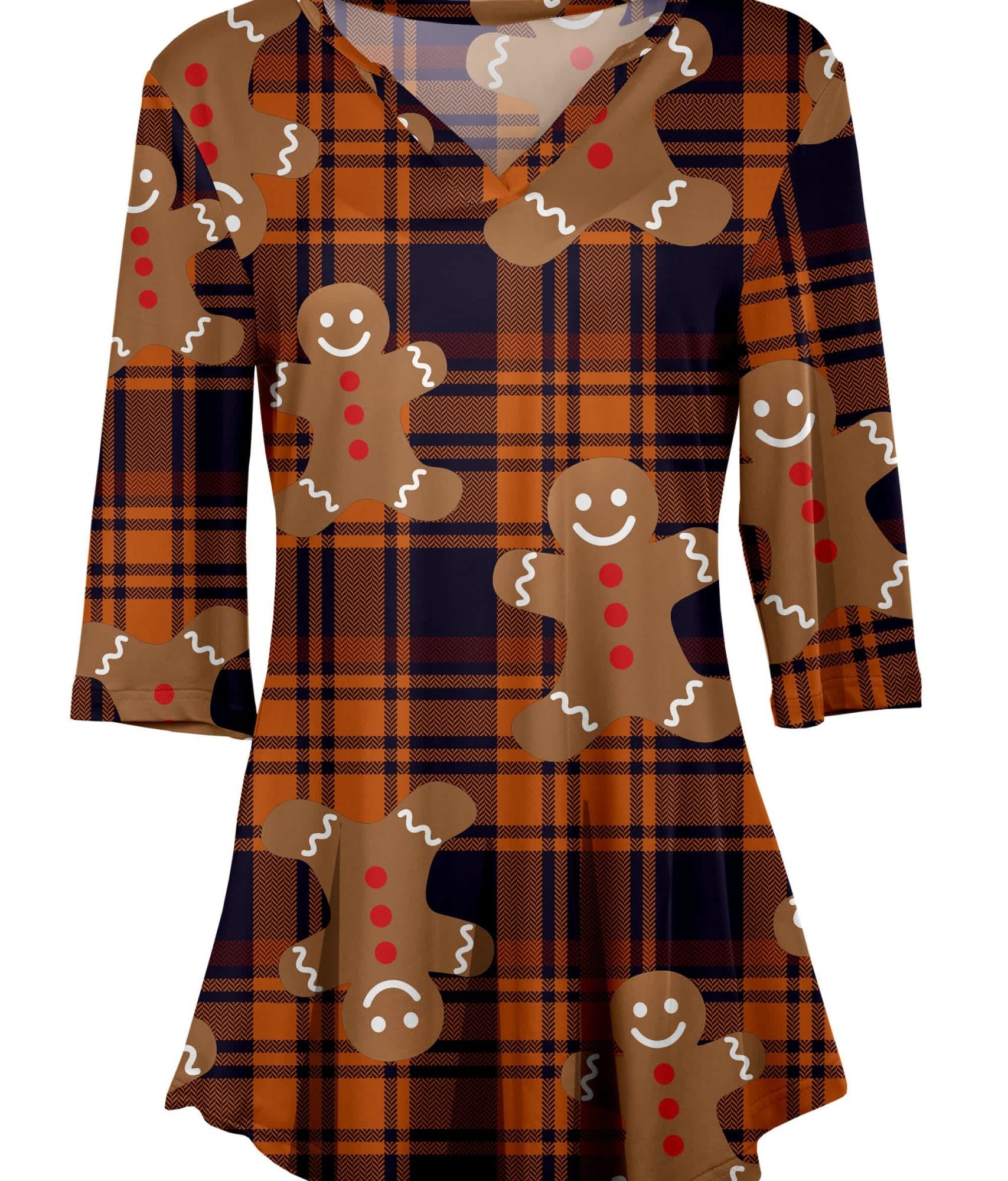Lily by Firmiana Women's Gingerbread & Candy Cookie Holiday Print