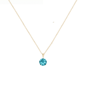 callura Timeless Stainless & Goldtone Cubic Zirconia Birthstone Solitaire Pendant Necklace ?C March Aquamarine