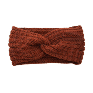 Rust Colored Knit Twisted Headband