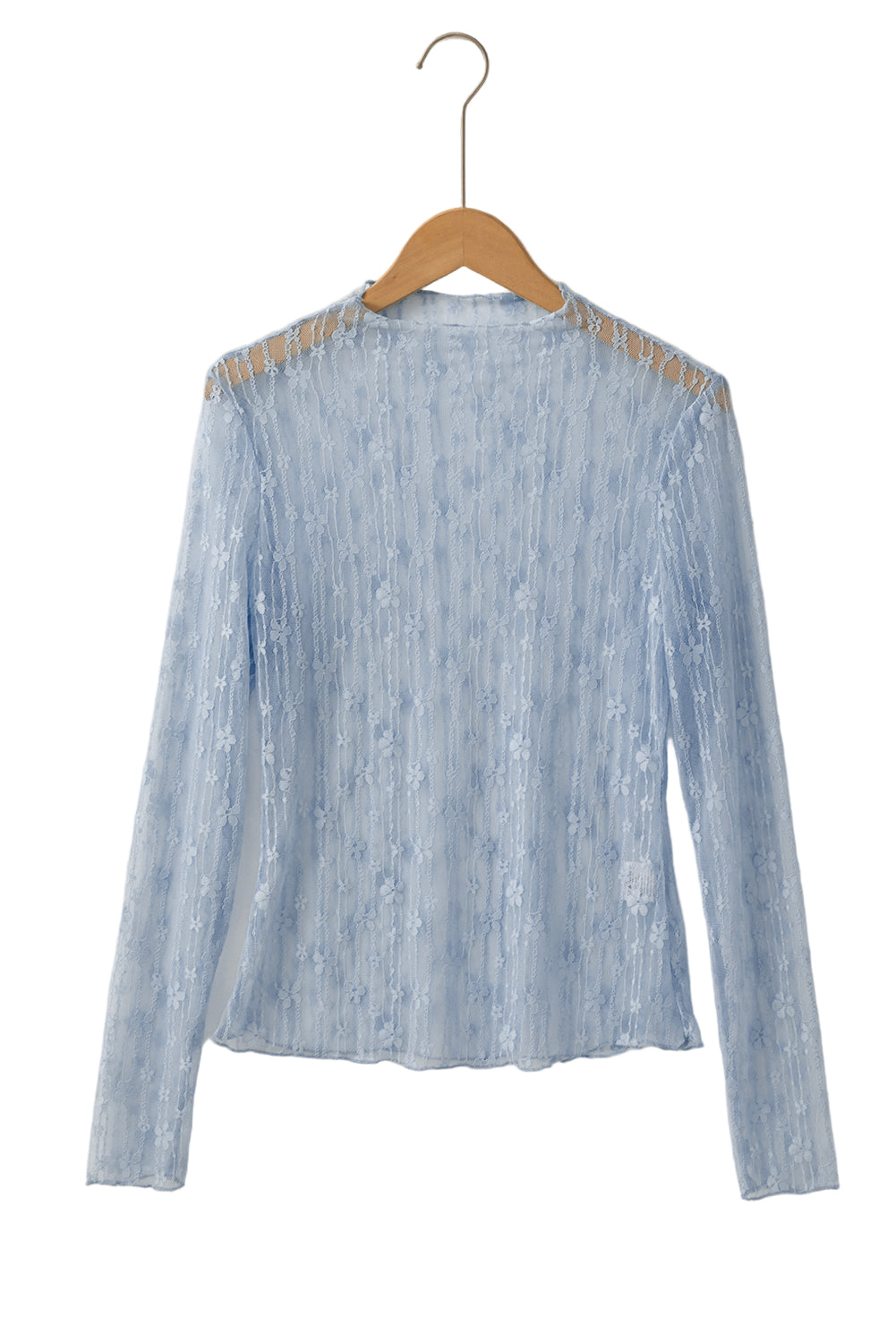 Threaded Pear Adalynn Sheer Floral Lace Long Sleeve Top - Image 11