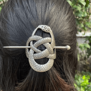 Silvertone Snake Knotted Celtic Hair Pin