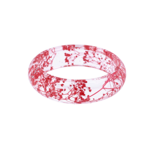 Don't AsK Floral Transparent Cuff Bracelet ?C Clear Resin Cuff with Rose Dried Flowers