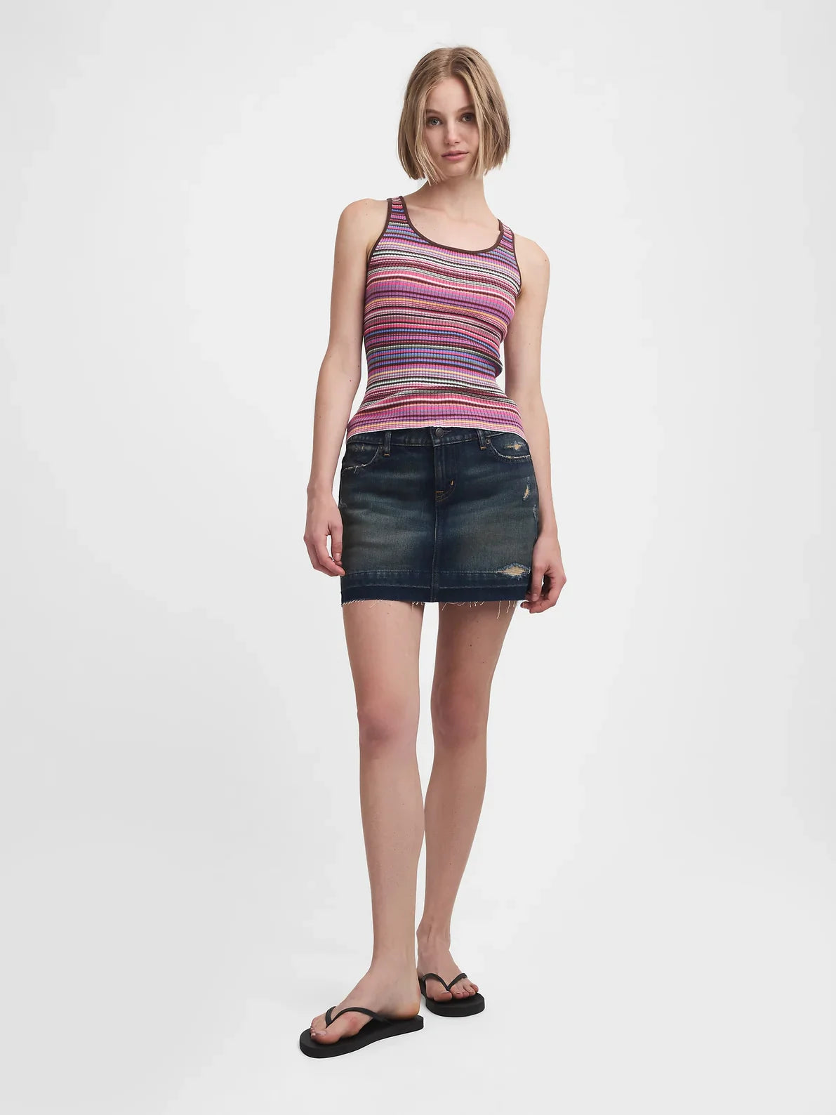 Gap - MadHappy Stripe Sweater Tank - Mulberry Multi - Image 3