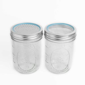 Jarware Stainless Steel Flour Sifter and Sugar Shaker Lids For Wide Mouth Mason Jars