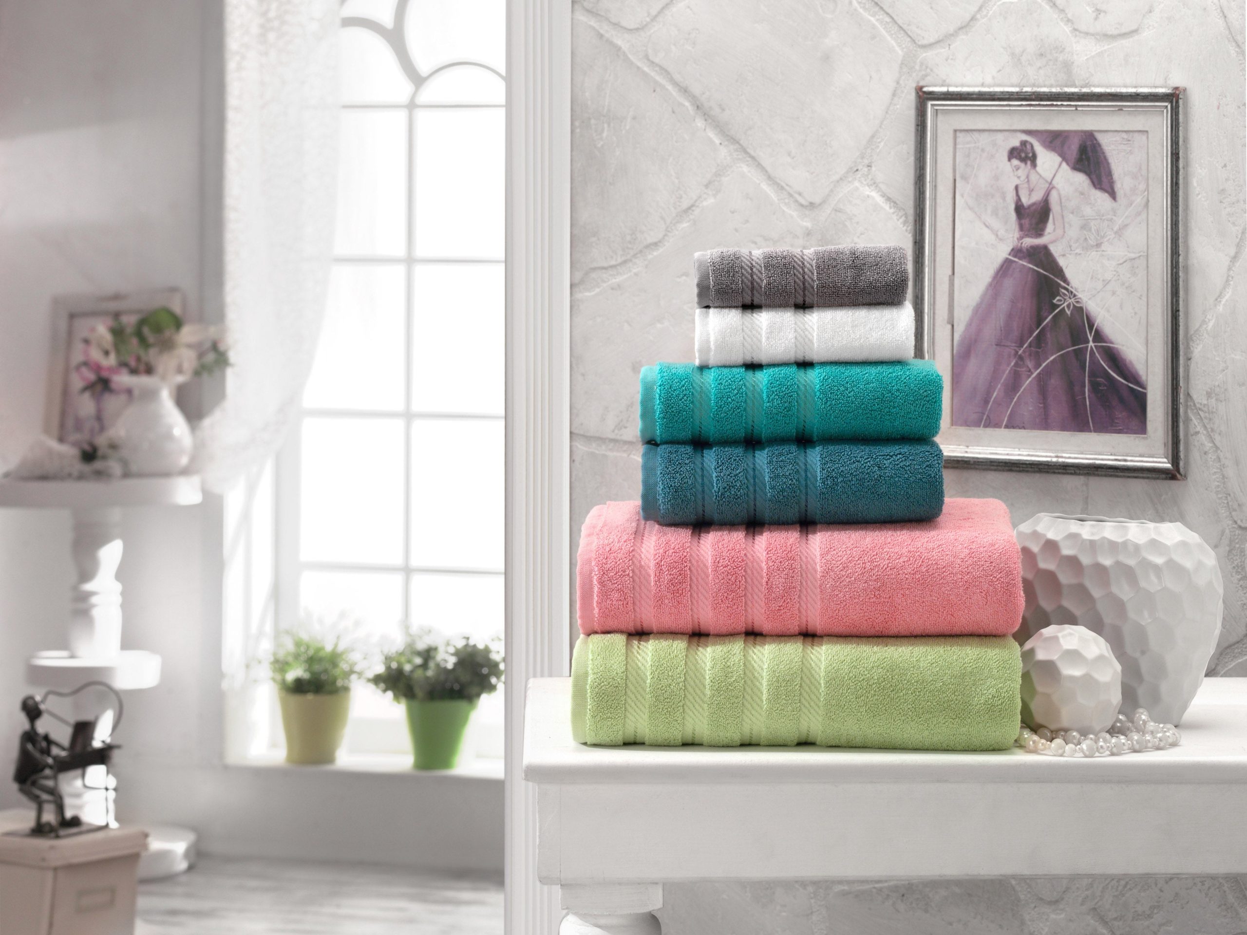 Classic Turkish Towels Antalya Turkish Cotton Bath. Hand. Washcloth Hotel Collection - 6 pc Towel Set - Image 2