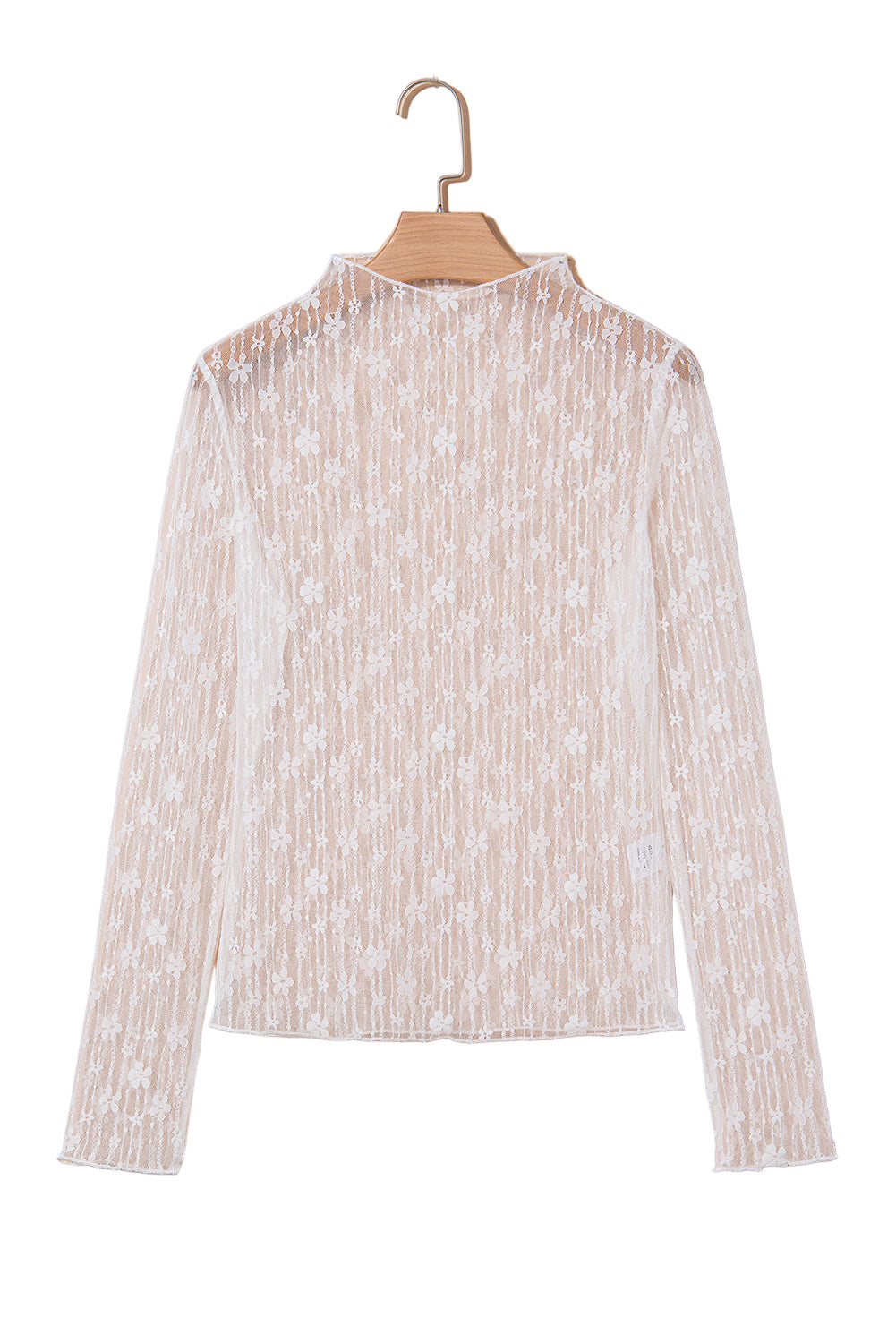 Threaded Pear Adalynn Sheer Floral Lace Long Sleeve Top - Image 7