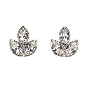 Clear Swarovski Crystal Earrings ?C Crystal Triplet Leaf Stud Earrings