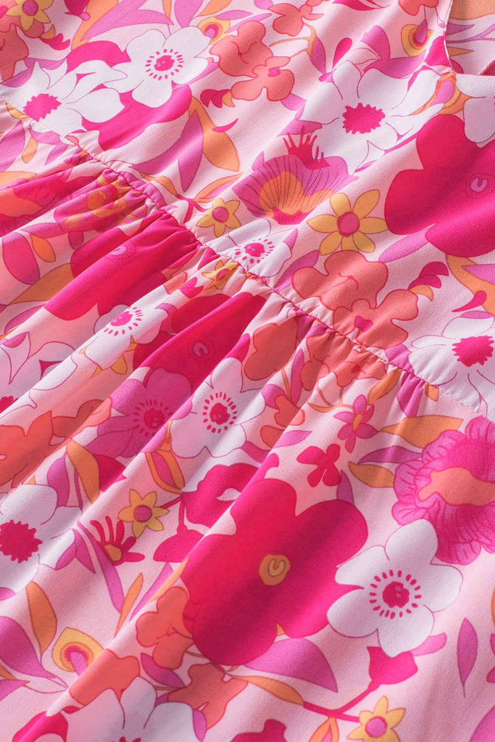 Kaiya Floral Print Ruffled Half Sleeve Plus Size Babydoll Blouse by Threaded Pear - Image 10