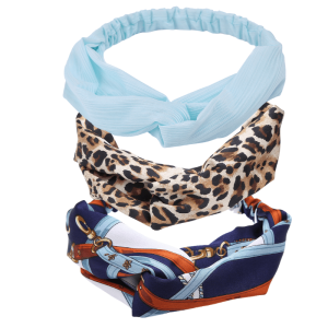 Orange. Blue & Navy Rope Patterned Twisted Headband - Don't AsK - set of 2