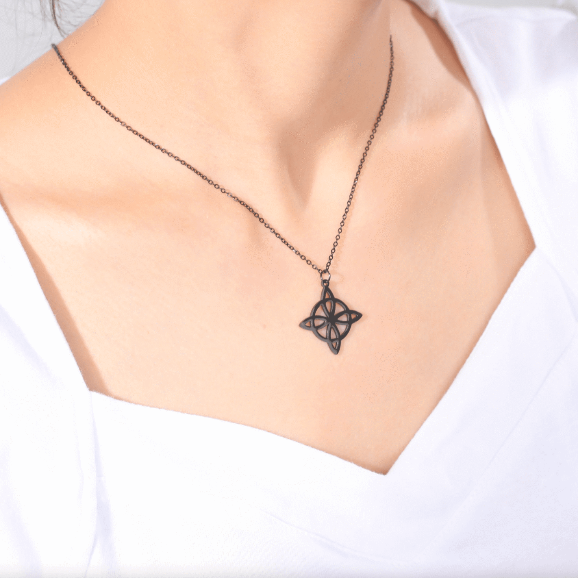 Black Celtic Pendant Necklace
