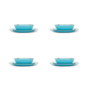 Fox Run Melamine Dinnerware Set Teal