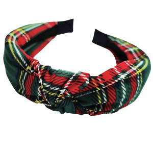 Red & Green Tartan Plaid Knotted Headband