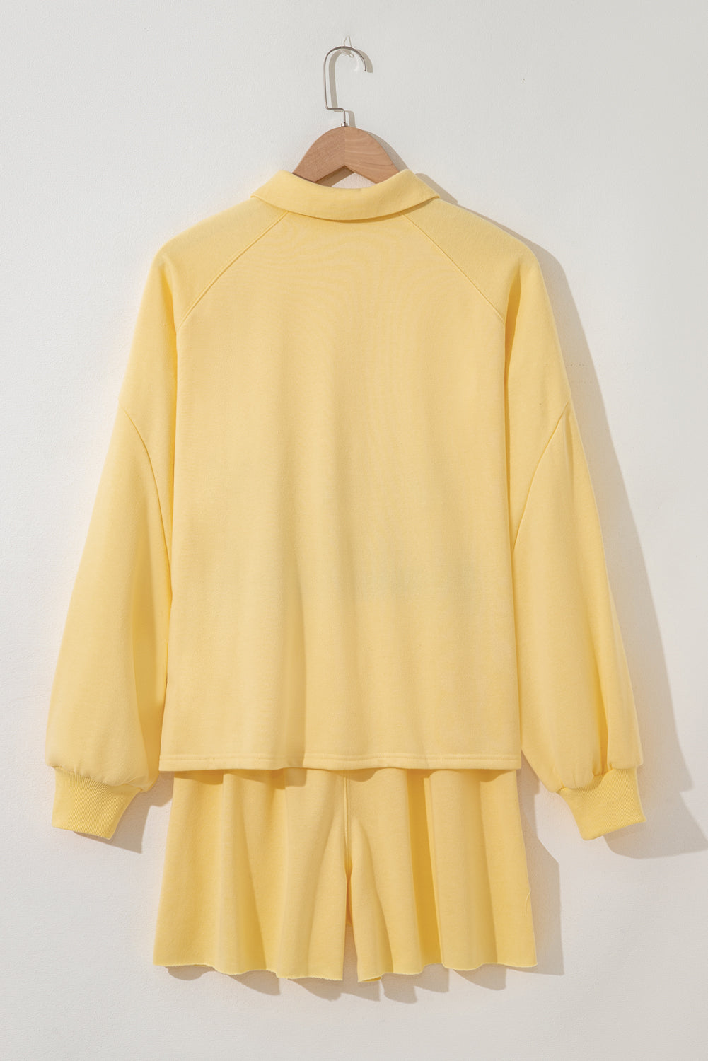 Kylie Button Collar Drop Shoulder Pullover and Shorts 2pcs Outfit by Threaded Pear - Image 9