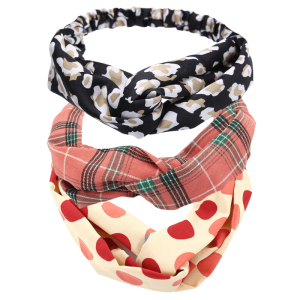 Black. Beige & White Leopard Print Satine Twisted Headband- Don't AsK - set of 3