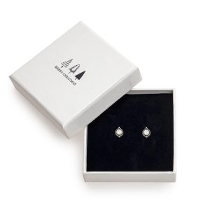 Ag Sterling White Bali Stud Earrings in Holiday Box