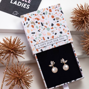 Don't AsK Goldtone Imitation Pearl & CZ Leaf Stud Earrings