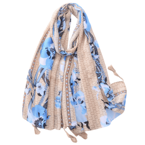 Blue And Brown Anemone Scarf