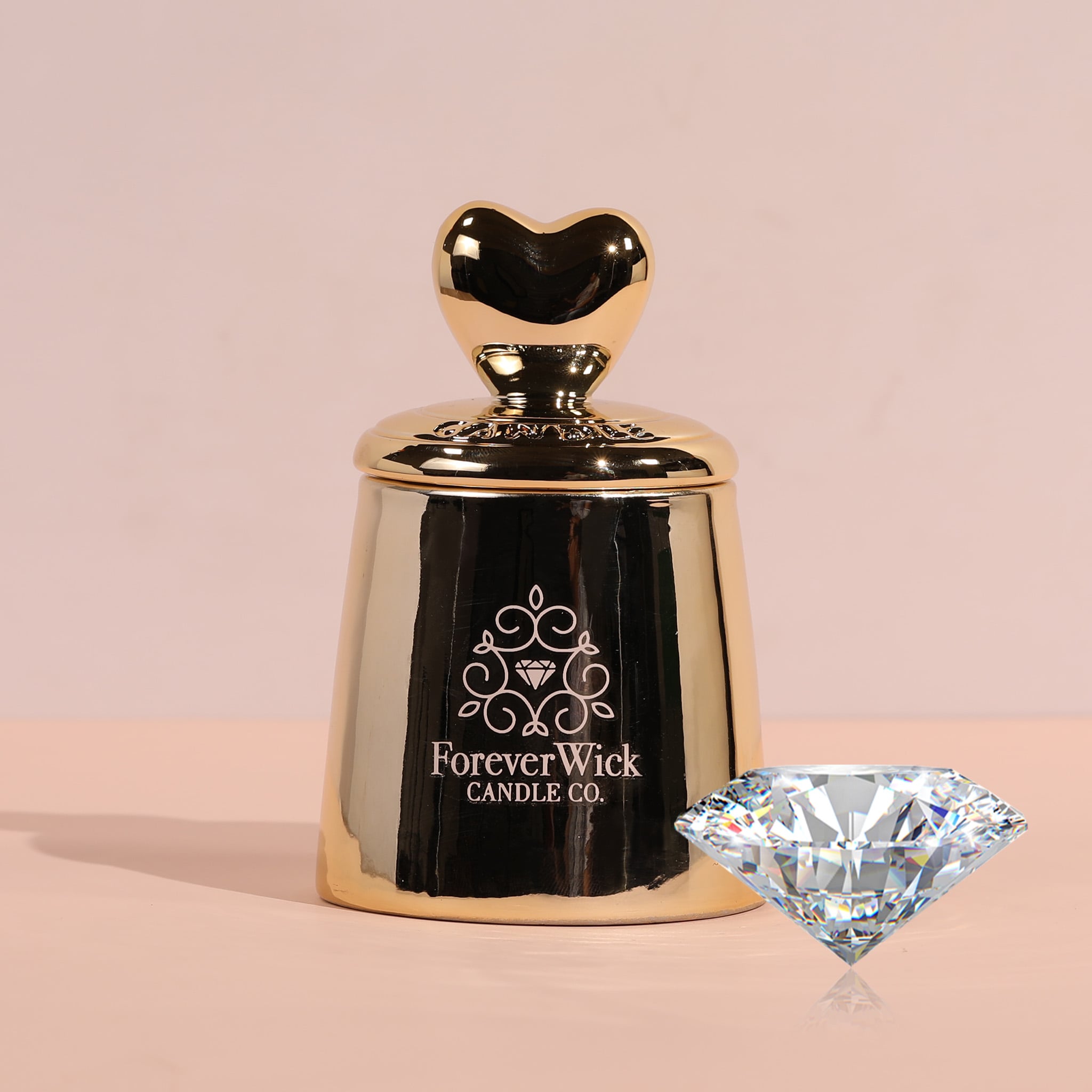 The Golden Heart Luxury Diamond Candle - Image 3