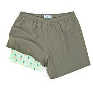 Bermies Green Pineapples Swim Trunks