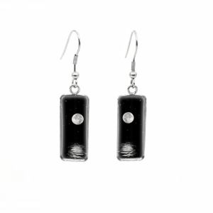 Don't AsK Rectangular Art-Print Drop Earrings ?C Moonlight Over Water ?C Lightweight Dangle Earrings for Women