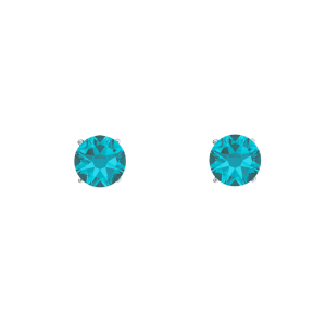 callura Timeless Stainless Steel & Cubic Zirconia Birthstone Solitaire Stud Earrings ?C December Turquoise Blue