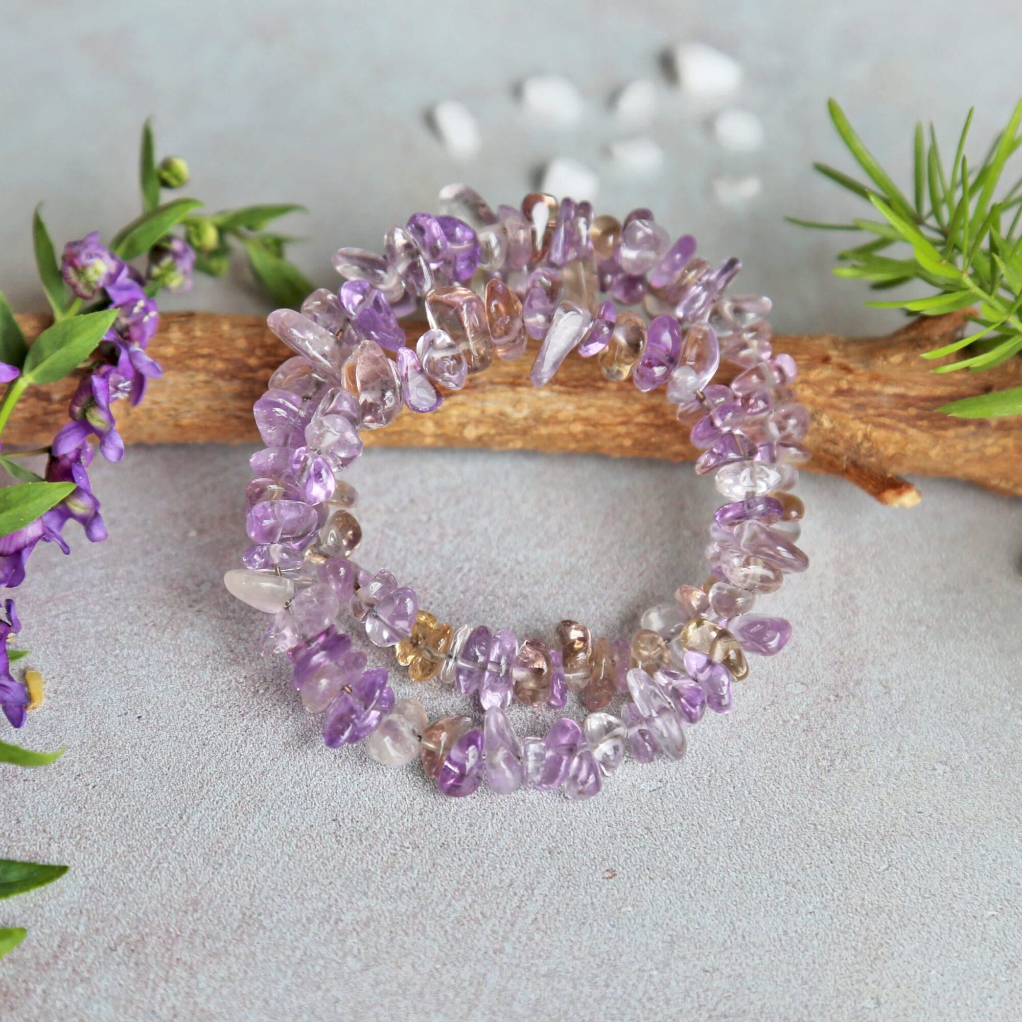 MGR Women's Memory Wire Ametrine Bracelet