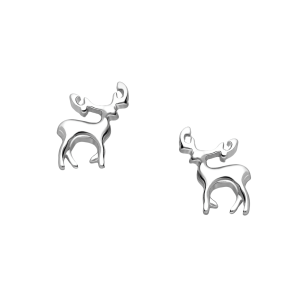 Ag Sterling Elegant Deer Stud Earrings