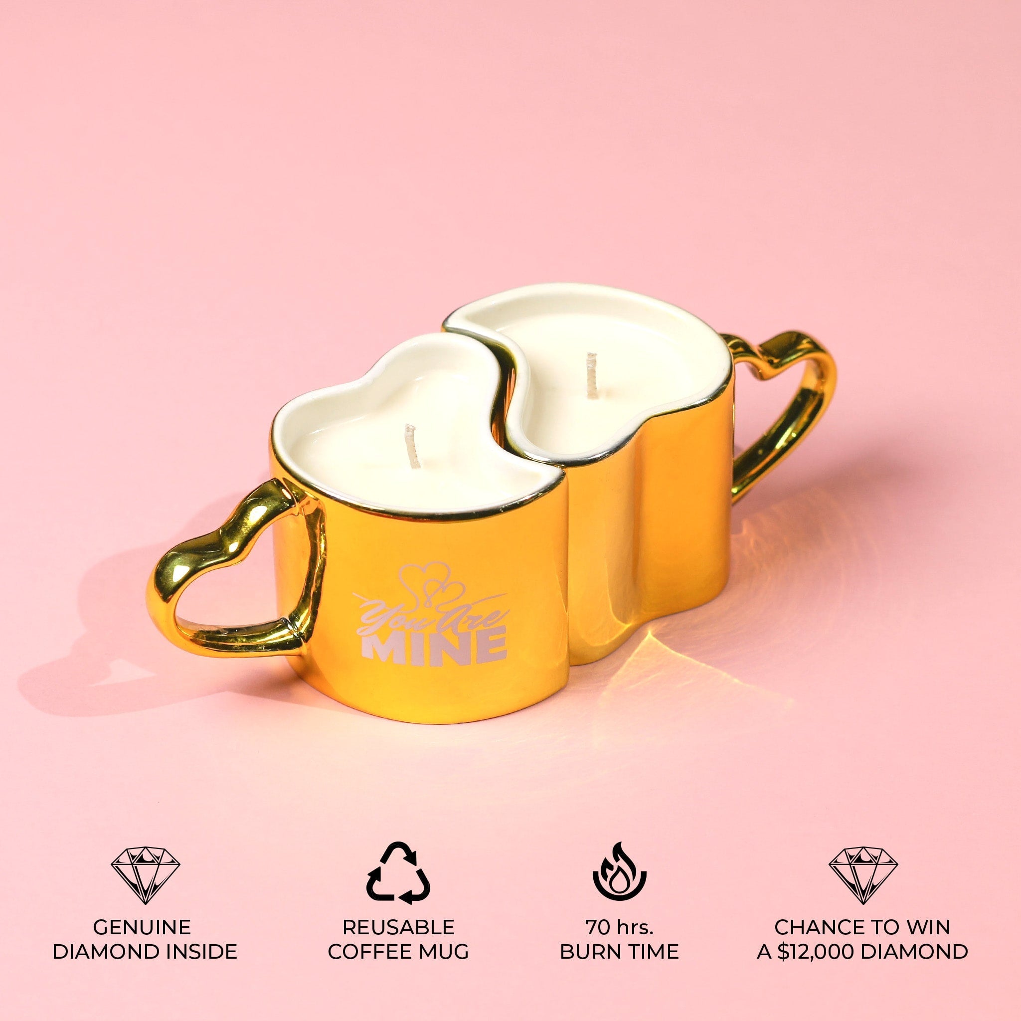 2 Diamond His+Hers Love Reusable Coffee Mugs - Image 8