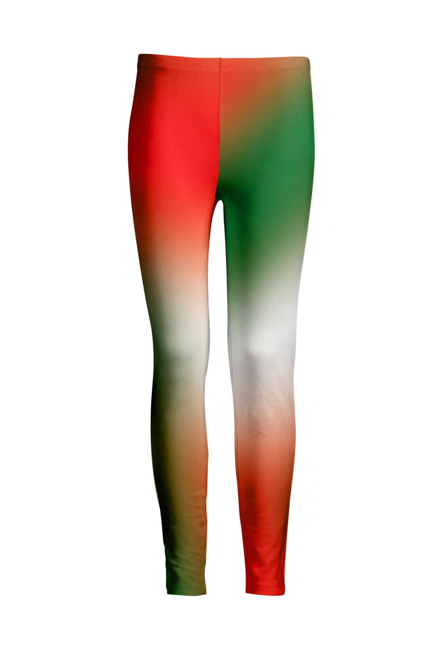 Lily by Firmiana Women's Medium Rise Printed Legging Red & Green Ombre Holiday Print - Image 5