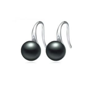 Black Freshwater Pearl Rounded Threader Earrings