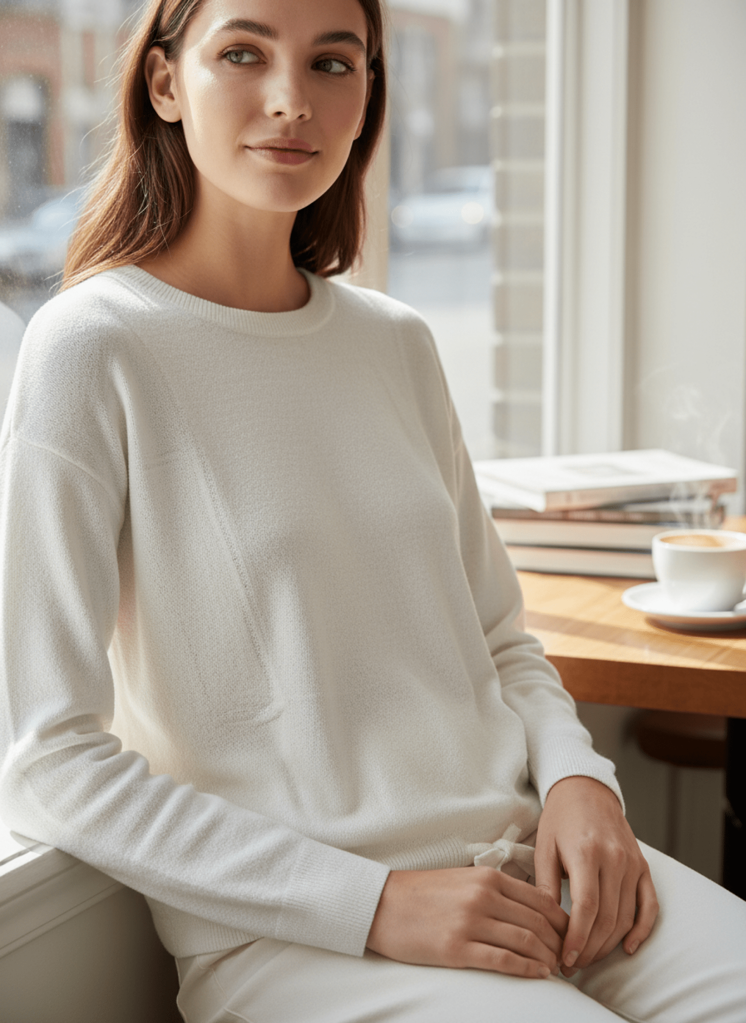 Barefoot Dreams Cozychic Ultra Lite Slouchy Pullover - Women's Soft Knit Long Sleeve Top with Drawstring Hem. Nylon Viscose Blend - Image 6