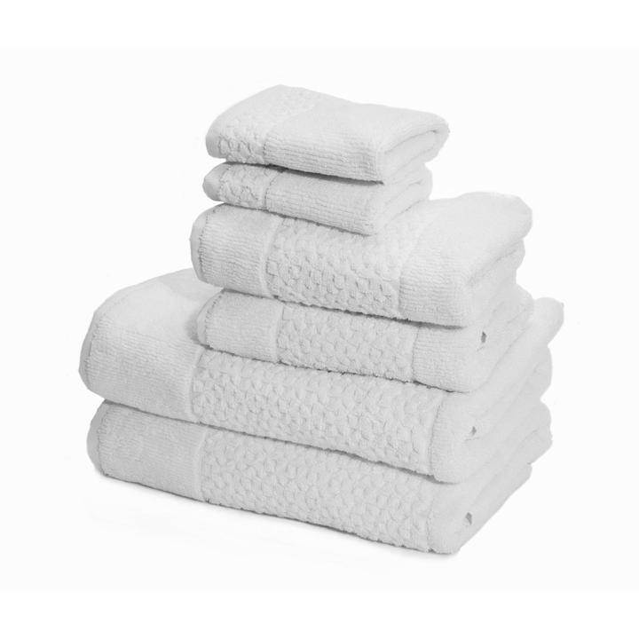 Classic Turkish Towels Mei-Tal Turkish Cotton Jacquard Towel Set of 6 - Image 5