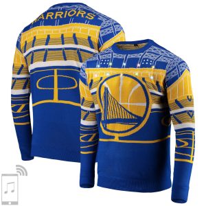 Foco Men's Nba Gs Warriors Bluetooth Light Up Ugly Sweater - Sta0518-00001M
